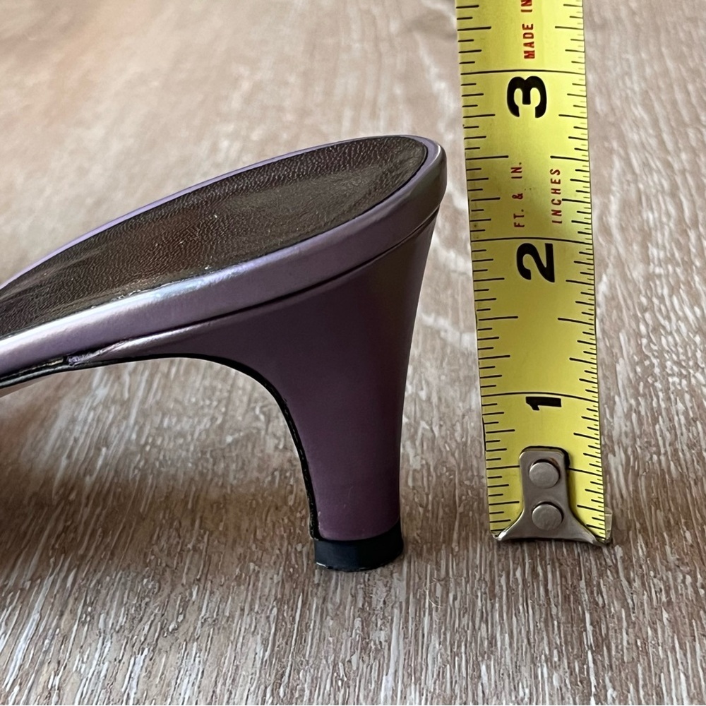 Vintage Y2K Ferragamo Purple Plum Strappy Mule Heels Kitten Heel Italy 8 - Picture 12 of 15